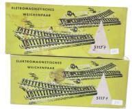 Auktion 358 / Los 12026 <br>2x Elektromagnetische Weichen, Märklin, H0, orig. Kartons