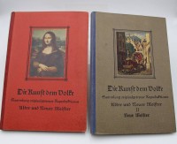 Auktion 348 / Los 3007 <br>2x Sammelalben für Künstlerkarten, Kunst dem Volke, 1. u. 2. Band