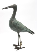 Auktion 348 / Los 15046 <br>Bronze-Reiher, unsigniert, älter, ca. H-38cm.