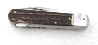 Auktion 348 / Los 16040 <br>Taschenmesser, Brigant, Geweihgriffschalen, ca. 10,5 &gt; 19cm