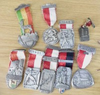 Auktion 348 / Los 6031 <br>9x div. Schweizer Schützenorden etc, ab 1938-1951
