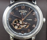 Auktion 355 / Los 2052 <br>Herren-Armbanduhr, Rotary Automatic, Werk läuft, kompl. mit Box, Papieren und Wechselbändern, D-4cm