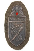 Auktion 348 / Los 7024 <br>Narvik-Ärmelschild, wohl Sammleranfertigung