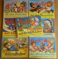 Auktion 348 / Los 3011 <br>7x Mecki-Bücher, mit Gebnrauchsspuren, wohl 50/60-er Jahre