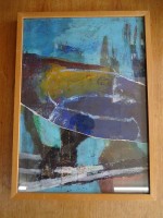 Auktion 348 / Los 4041 <br>Andrea Küster, ohnet Titel, Mischtechnik, ger/Glas, RG 44x340 cm