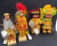 Los 12066 <br>4x Indianerfiguren aus Kanada, Handarbeit, H-max. 25 cm