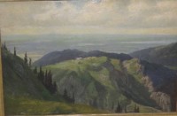 Auktion 358 / Los 4056 <br>Friedrich VOLTZ (1817-1886) "Almlandschaft", Öl/Holz, verso Nachlass-Stempel, 27x19 cm, gerahmt, RG  27,5x36,5 cm
