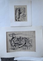 Auktion 362<br>Gunter HAESE (1924-2016) 2 Handzeichnungen, 1x ca. 14x19 cm und 10x8,5 cm