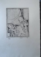 Los 5071 <br>Antonin MALEK (1937-2021), 1975 "Gesichter" Radierung Nr. 17/40, MG 13x10 cm, BG 26,5x19 cm