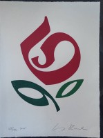 Los 5078 <br>Klaus RAASCH (1960) "Type Blume", Litho 55/120, 2005, verso bedruckt, BG 32x24 cm