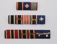 Auktion 349 / Los 7013 <br>3x Ordenspangen, 3. Reich, B-ca. 9 &gt; 4,5cm