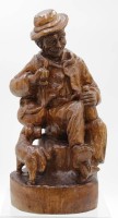 Los 15002 <br>Holzfigur, Vagabund mit Hund, ca. H-28cm