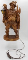 Auktion 349 / Los 16039 <br>beleuchtbarer Nachtwächter, Naturholz, H-53cm