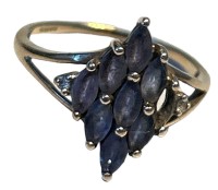 Auktion 371<br>Goldring-375- mit Tansanite, ein Stein fehlt, RG 55,  2,4 gr.
