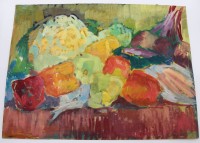 Auktion 349 / Los 4052 <br>unsigniertes Stilleben, Öl/Papier, ungerahmt, BG 35 x 47cm