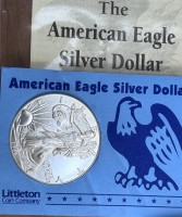 Auktion 350 / Los 6057 <br>Silbermünze USA American Silber Eagle Liberty 1 Dollar 1 oz 1999 ,999 Silber. in Blister