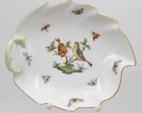 Los 8053 <br>Blattschale, Herend, Dekor Rothschild, H-6,5cm B-19,5cm