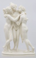 Los 15052 <br>Figurengruppe, 3 Grazien, Italien, Kunstmasse, H-27,5cm B-17,5cm
