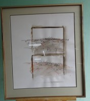 Auktion 362<br>Bodo STAUFFER (1942-1993) gr. aquarellierte Tuschezeichnung, 1988, ger/Glas, RG 90x77 cm, (gerahmt=Sperrgut)