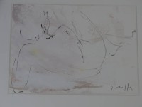 Auktion 362<br>Bodo STAUFFER (1942-1993), Rückenakt, Aquarell, MG 36x24 cm, ger/Glas, RG 63x52 cm