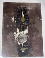 Auktion 362<br>Johnny FRIEDLAENDER (1912-1992) "Komposition III", ger/Glas, RG 60x50 cm , in Platte signiert