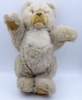 Alter Teddy mit Druckstimme, bespielte Erhaltung, L. 27cm