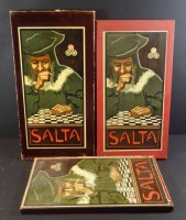 3x alte Salta-Spiele in OVP, Vollständigkeit nicht geprüft, Alters-und Gebrauchsspuren, grösster Karton  44x23 cm