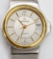 Auktion 366<br>Damen-Armbanduhr, Grovana, Quarz, Stahl/Gold, orig. Etui, D-2cm