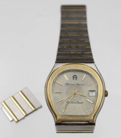 Auktion 351 / Los 2027 <br>Vintage Armbanduhr, Etienne Aigner, Quarz Werk, Funktion nicht geprüft, getragene Eehaltung in orig. Holzbox, ca. D-3cm