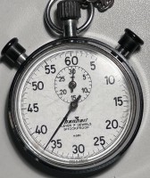 Auktion 351 / Los 2030 <br>mechan. Stoppuhr "Hanhart" Leyer, 7 Jewels, 1/5 sec., an Kette, läuft