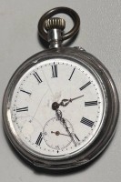 Auktion 357 / Los 2040 <br>mechan. HTU in Silbergehäuse, Werk läuft, Emaille-Ziffernblatt mit Haarrissen, D-5 cm