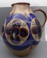 Auktion 351 / Los 9004 <br>gr. Boden-Krug-Vase, signiert, wohl Höhr, Grenzhausen, H-41 cm, D-34 cm