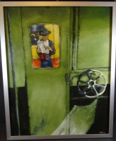 I. Böse "Im Zugabteil" Öl/Pappe, gerahmt, RG 64x52 cm