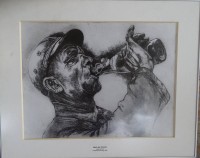Auktion 351 / Los 5011 <br>Josef ARENS (1901-1979) 1960, "Nach der Schicht" betitelte Federzeichnung, ger/Glas, RG 40x50 cm