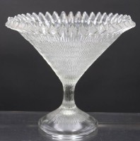 Auktion 351 / Los 10008 <br>Schale auf Stand, Pressglas, H-22,5cm D-26cm