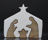 Auktion 351 / Los 15034 <br>Heilige Familie, Holz, neuzeitl. , H-13,6cm B-15,8cm