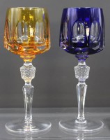 Auktion 351 / Los 10021 <br>2x Buntglas-Weingläder, Nachtmann, Serie Antika, H-20cm