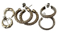 Auktion 371<br>3 Paar Silber Halbcreolen, 19,1 gr.
