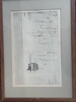 Auktion 364 / Los 5018 <br>Anton FORSTER (act.c.1912-c.1921) "Am Bodensee" orig. Radierung, ger/Glas, RG 34x47 cm