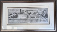 Auktion 364<br>gr. Stich "Churfürstliche Residenz in München" 18.Jhd., gut ger/Glas, RG 52x92 cm