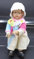 Auktion 351 / Los 12040 <br>Alte Kinderpuppe , Massekopf mit Stoffkörper ,