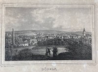 Auktion 364<br>Stahlstich "Döbeln" 19.Jhd., ger/Glas, RG 33x40 cm, etwas fleckig