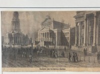 Auktion 364<br>Stahlstich des Gendarmenmarktes, Berlin,  19.Jhd., ger/glas RG 24x31 cm