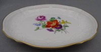 Auktion 364<br>ovale Schale "Meissen" Blumendekor, 1.Wahl, 15x12 cm