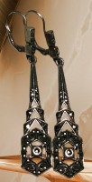Auktion 352 / Los 1095 <br>Paar Art Deco Ohrhänger, Silber-925- mit Markasiten,L-ca. 6 cm, zus. 8,6 gr.
