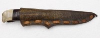 Auktion 352 / Los 16035 <br>Jagdmesser, Helle Norge, älter, Lederscheide, L-19,5cm