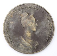 Auktion 356 / Los 6032 <br>Große Krönungsmedaille Ferdinand 1 &amp; Maria Anna Augusta  , Bronze