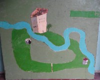 Auktion 352 / Los 4055 <br>Karin OHLSEN (1937), "einsames Haus" Öl/Leinen, 110x130 cm (Sperrgut)