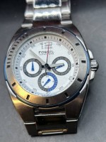 Auktion 371 / Los 2046 <br>Fossil Quartz HAU BQ9296, orig. Metallband, Werk nicht gepr&uuml;ft, optisch gut erhalten