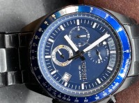 Auktion 371 / Los 2047 <br>Fossil Quartz HAU CH2692, schwarzes orig. Stahlband, D-4 cm gut erhalten